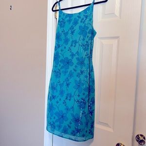 Blue Dress with Shimmer Effect